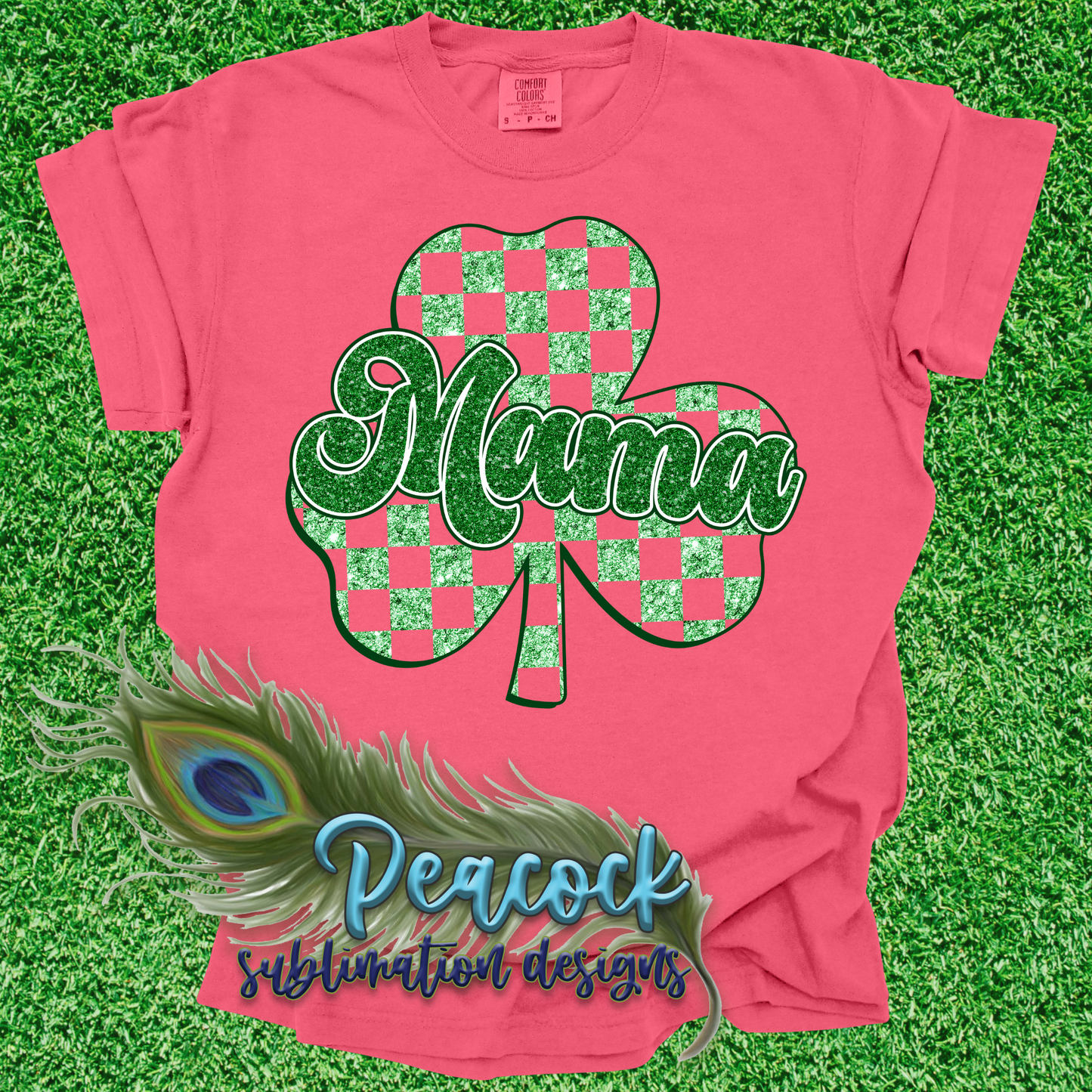 Mama Retro-Checkered Clover