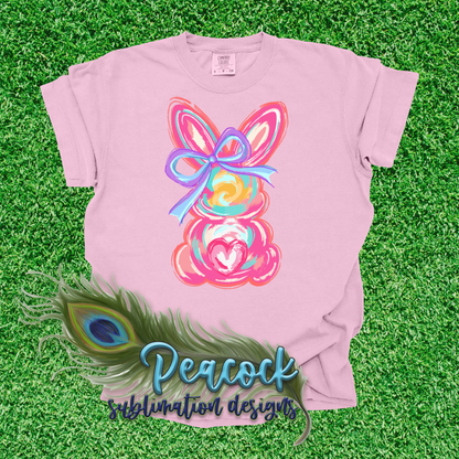 Pink Watercolor Bunny - Adult